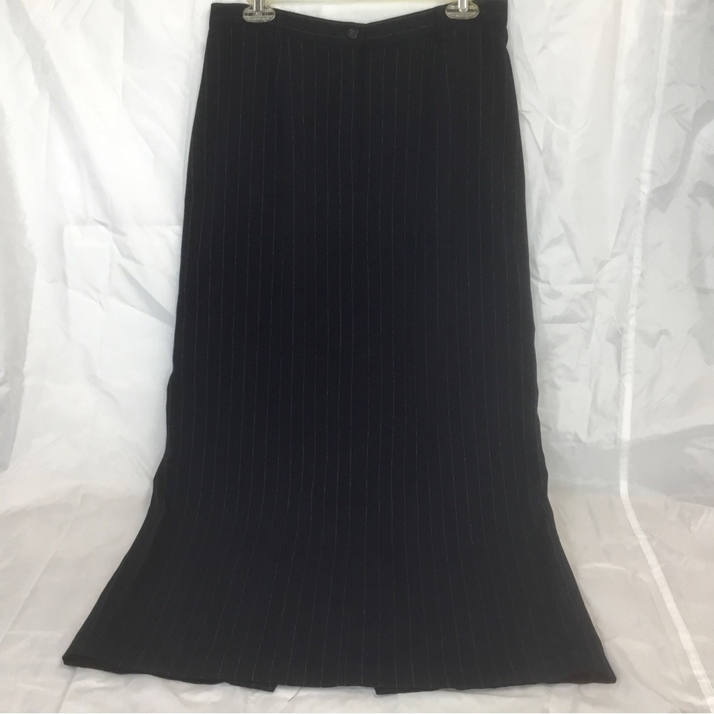 Jessica Holbrook Maxi Skirt VTG Size 14 Lined Pinstripe Boss Business Romantic